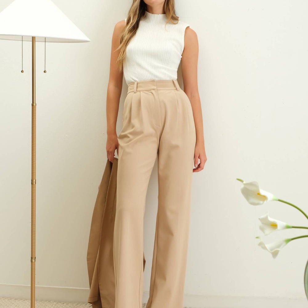 Mock Neck Knit Top in Cream NWT